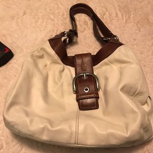 Coach purse brown and cream real leather